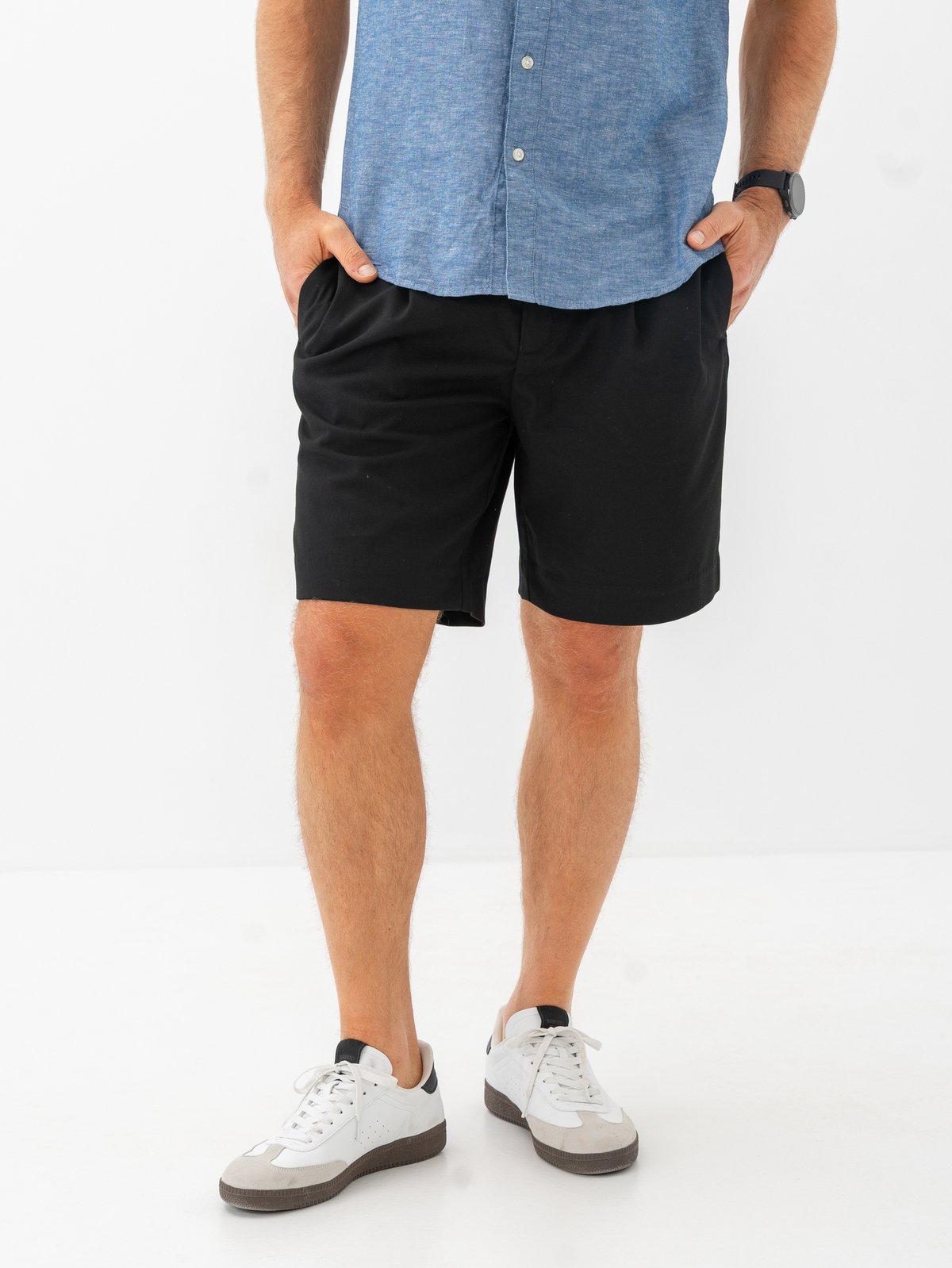 Selected Homme Regular-Leroy Pleat Shorts Black