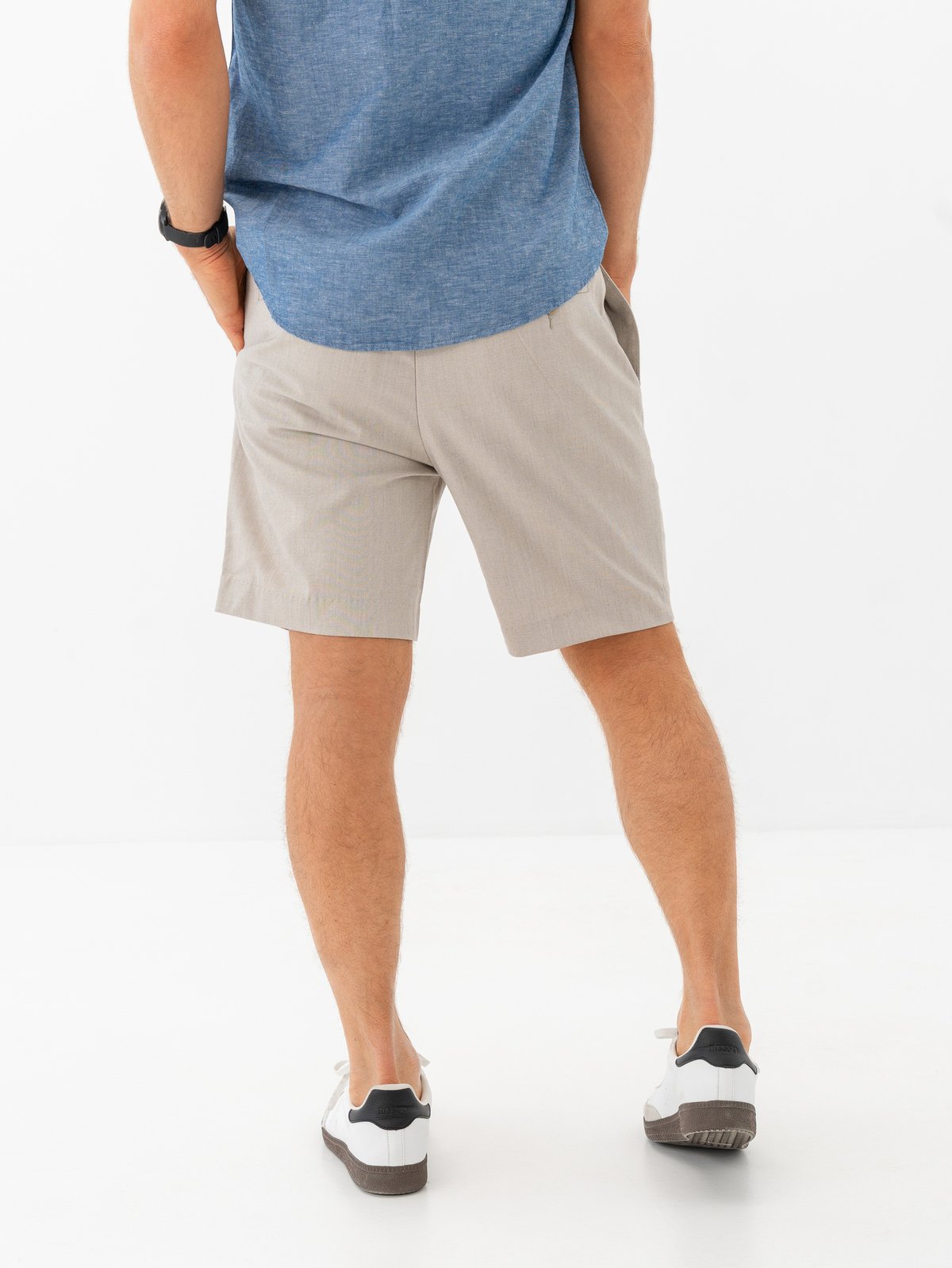 Selected Homme Regular-Leroy Pleat Shorts Light Sand Melange