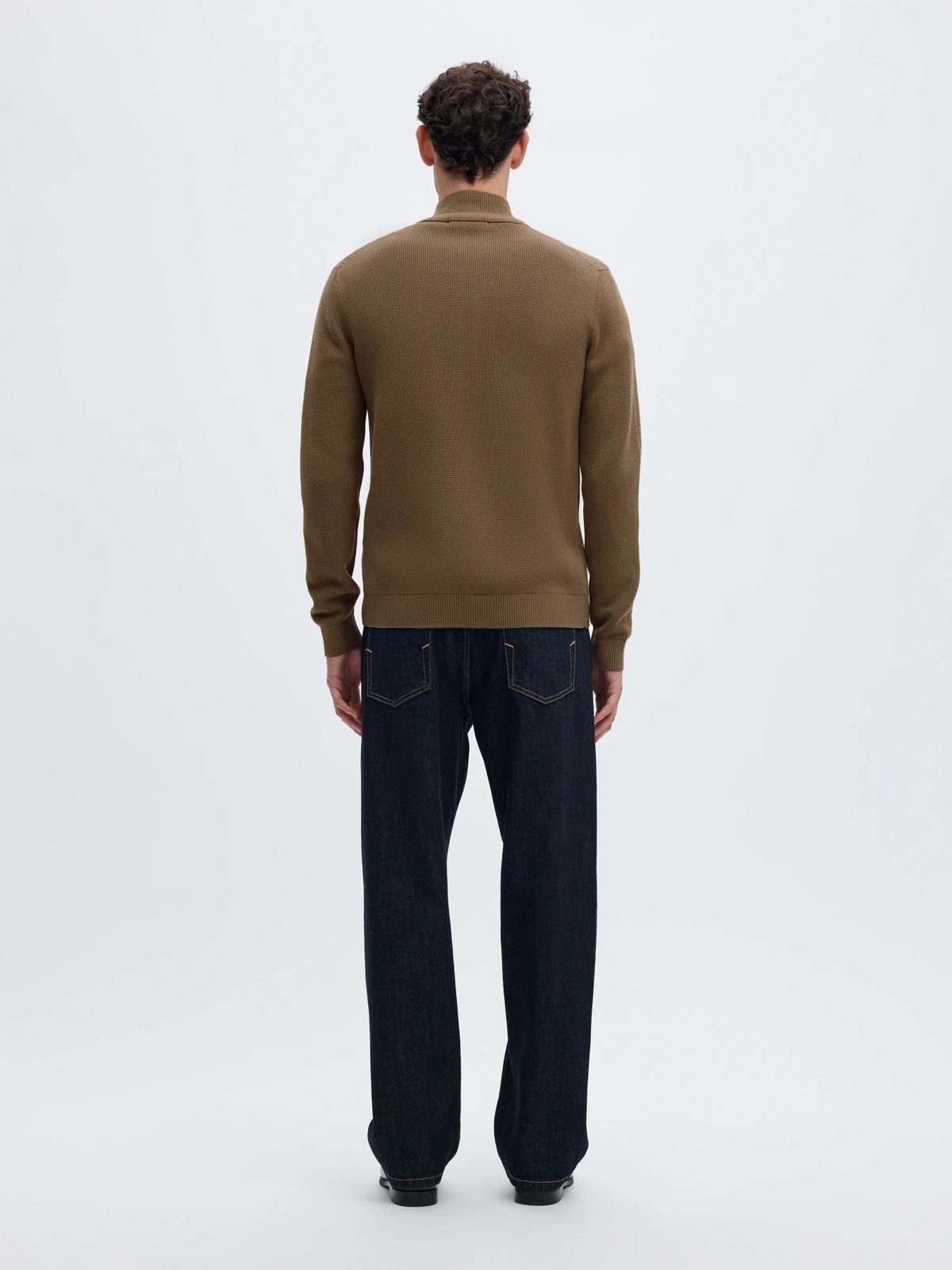 Selected Homme Dane Long Sleeve Knit Structure Full Zip Morel