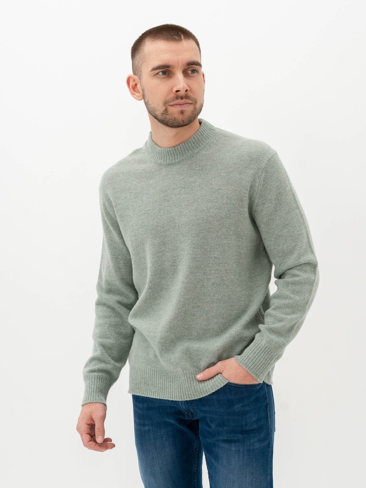 Reuben Long Selected Homme Reuben Long Sleeve Knit Relaxed Crew Neck - Grønn ...