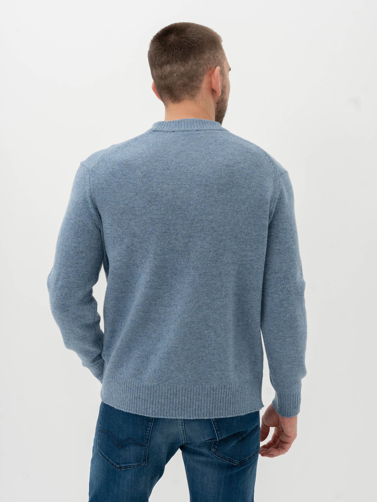 Selected Homme Reuben Long Sleeve Knit Relaxed Crew Neck Oceana Melange