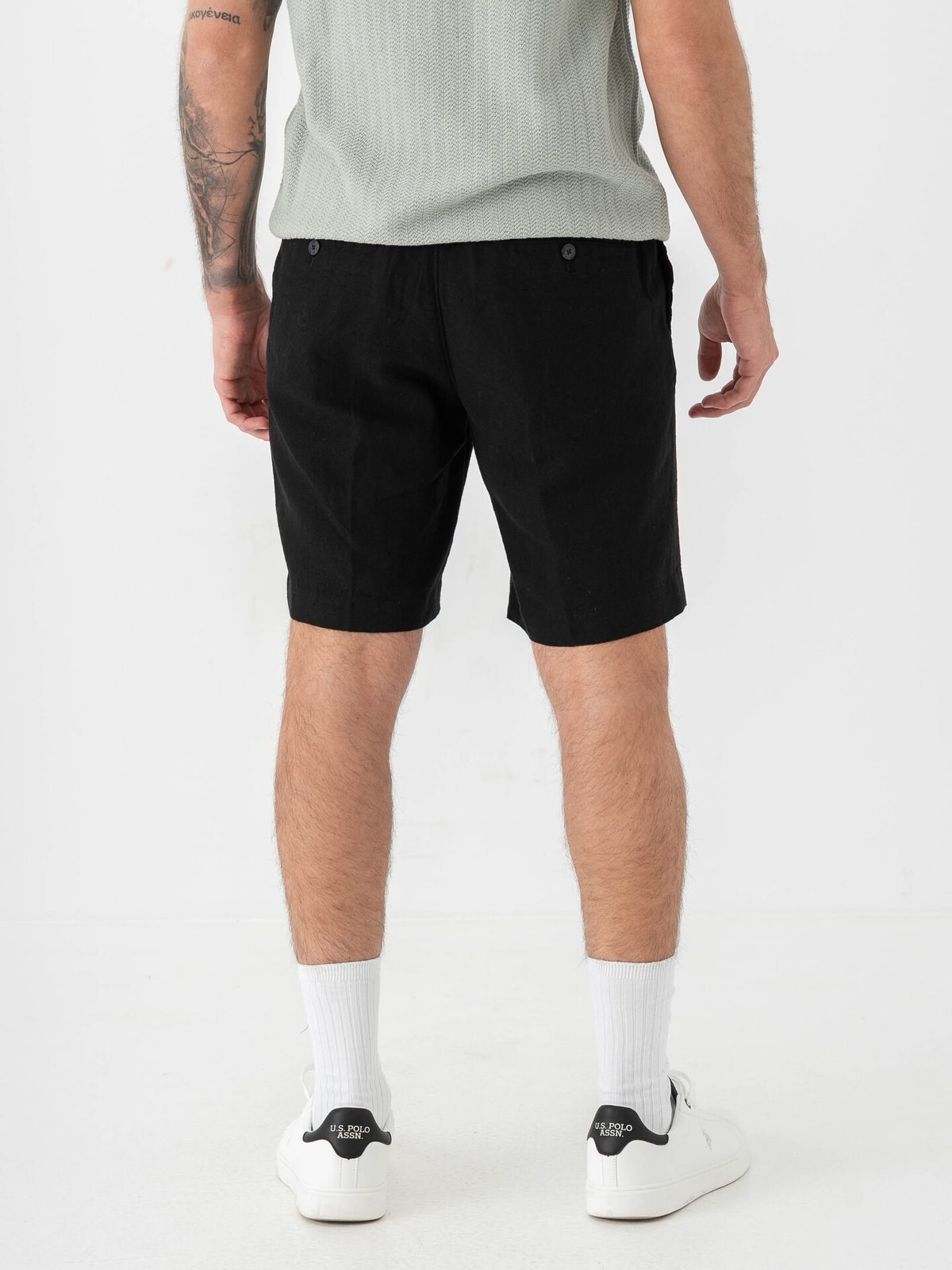 Selected Homme Regular Leroy Linen Blend Shorts Black