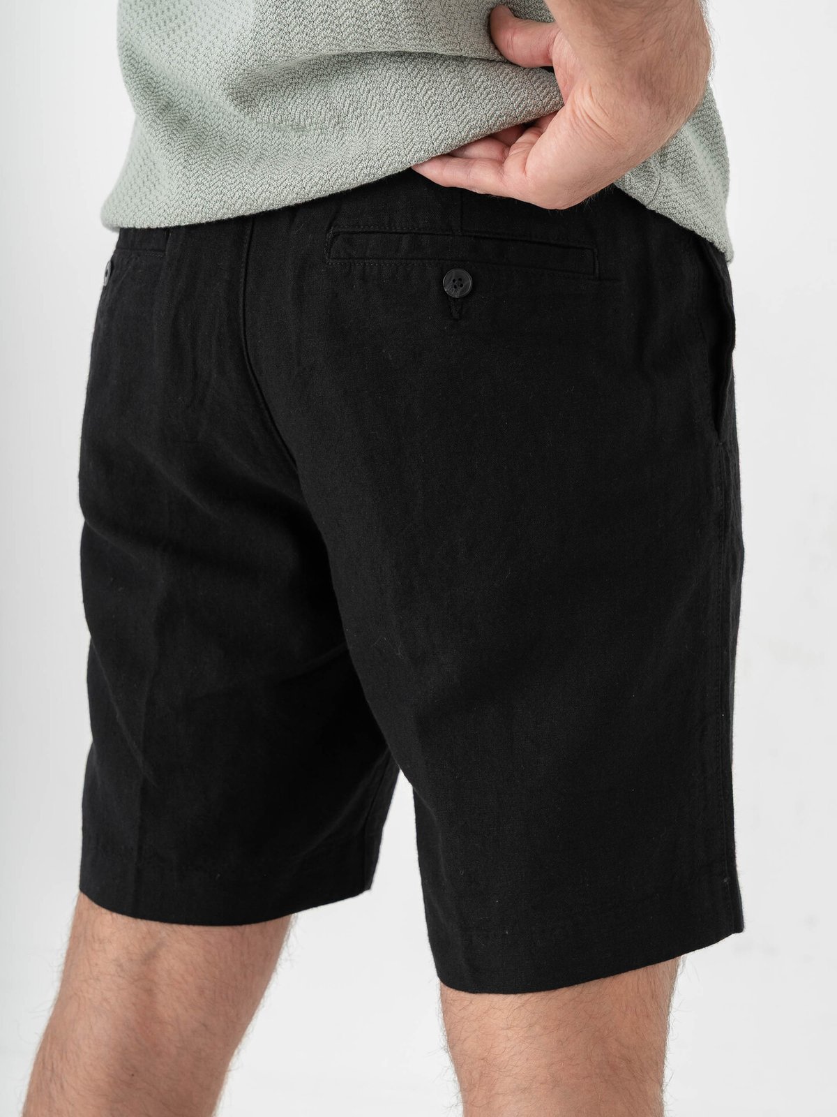 Selected Homme Regular Leroy Linen Blend Shorts Black