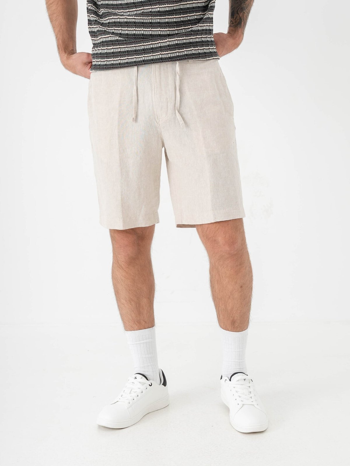 Selected Homme Regular Leroy Linen Blend Shorts Pure Cashmere