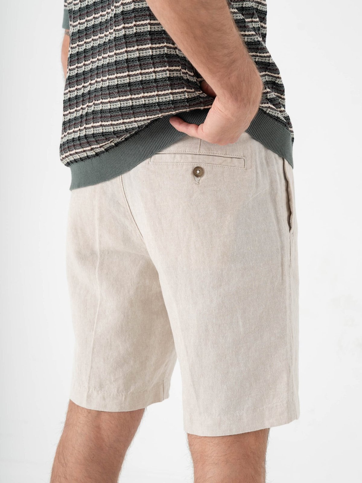 Selected Homme Regular Leroy Linen Blend Shorts Pure Cashmere
