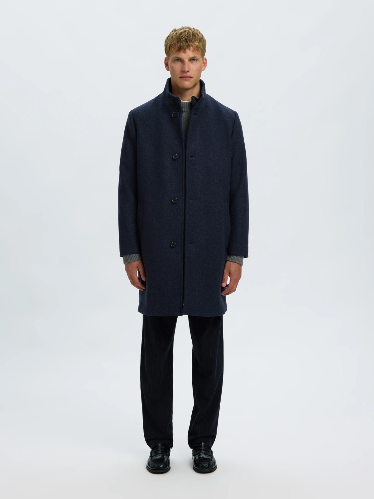 Selected Homme Rainar Lano Coat Sky Captain Melange
