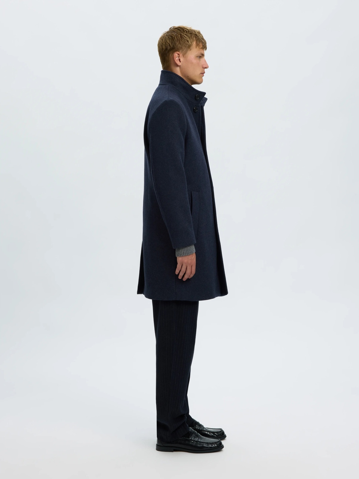 Selected Homme Rainar Lano Coat Sky Captain Melange
