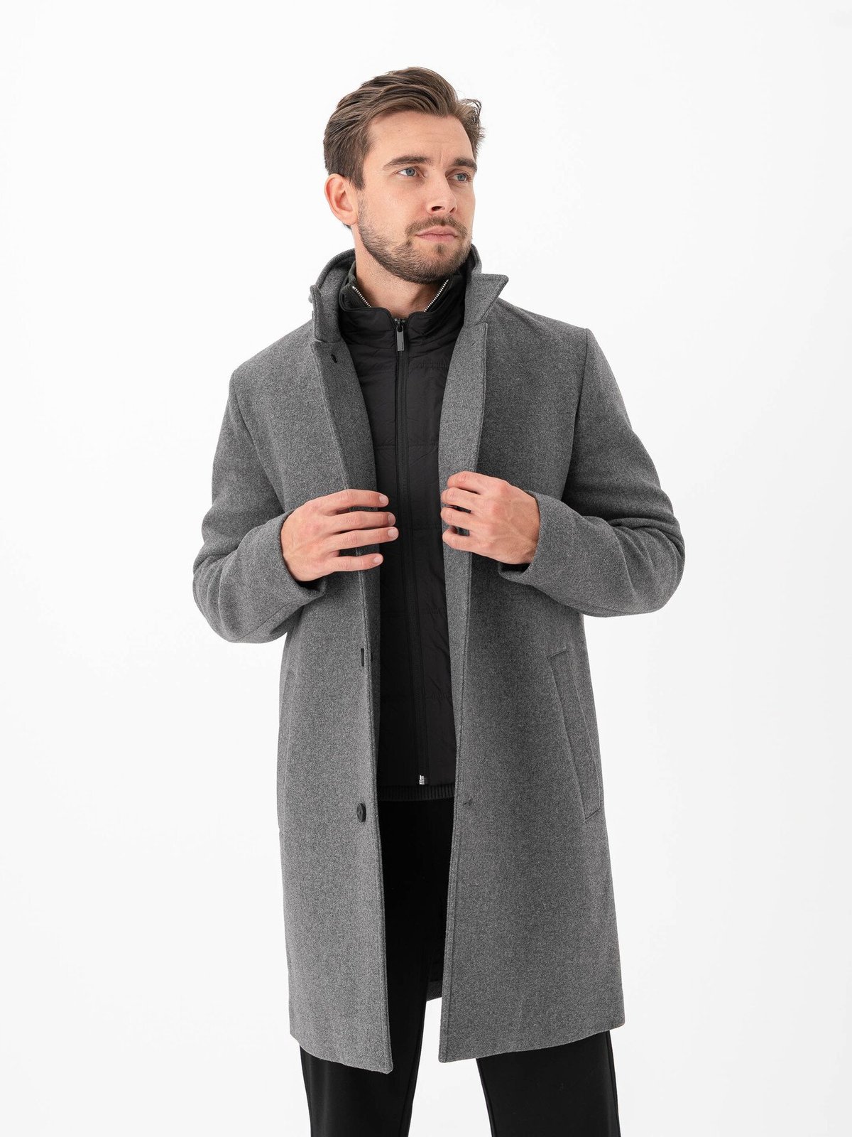 Selected Homme Rainar Lano Coat Grey Melange