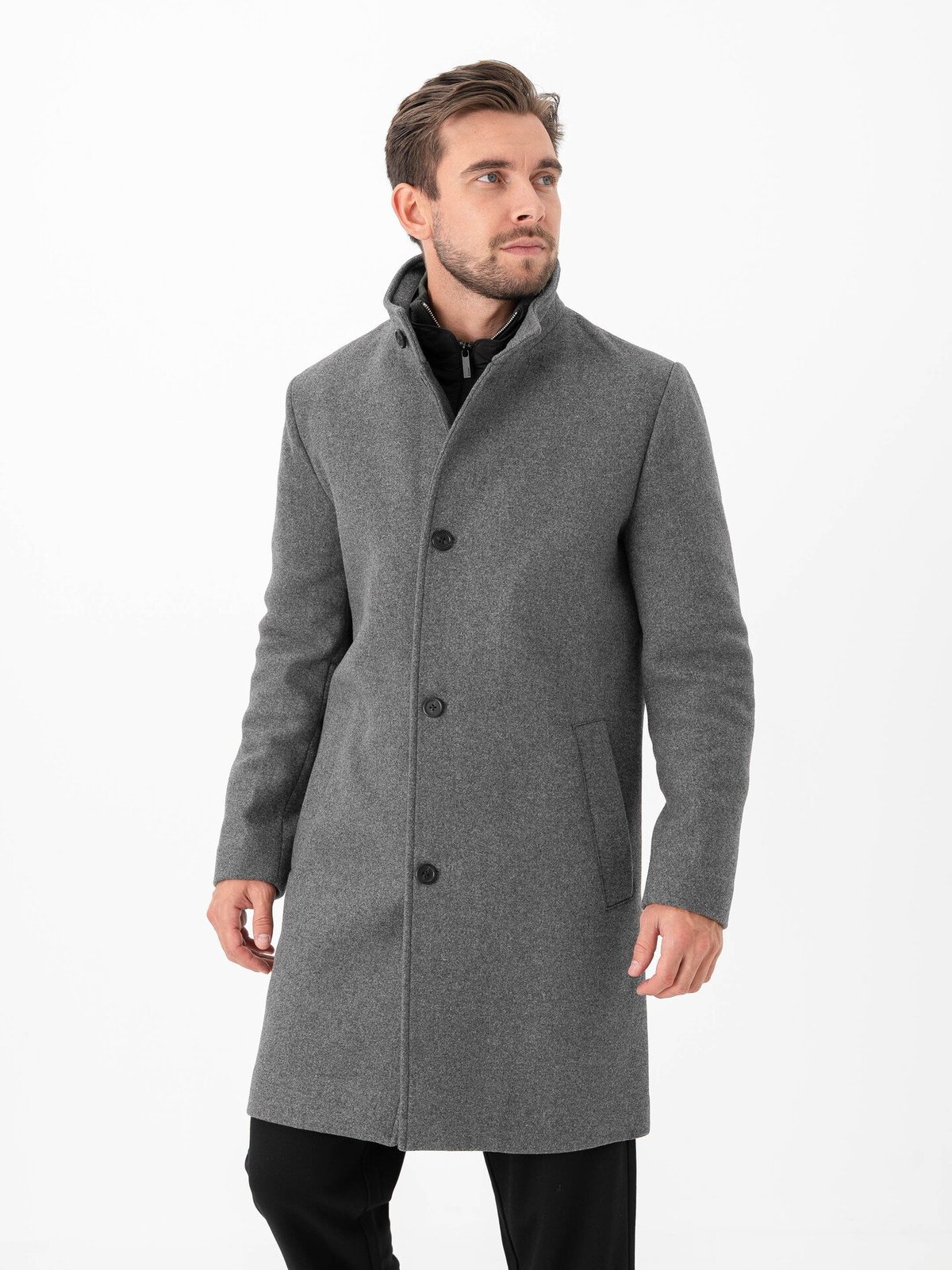 Selected Homme Rainar Lano Coat Grey Melange