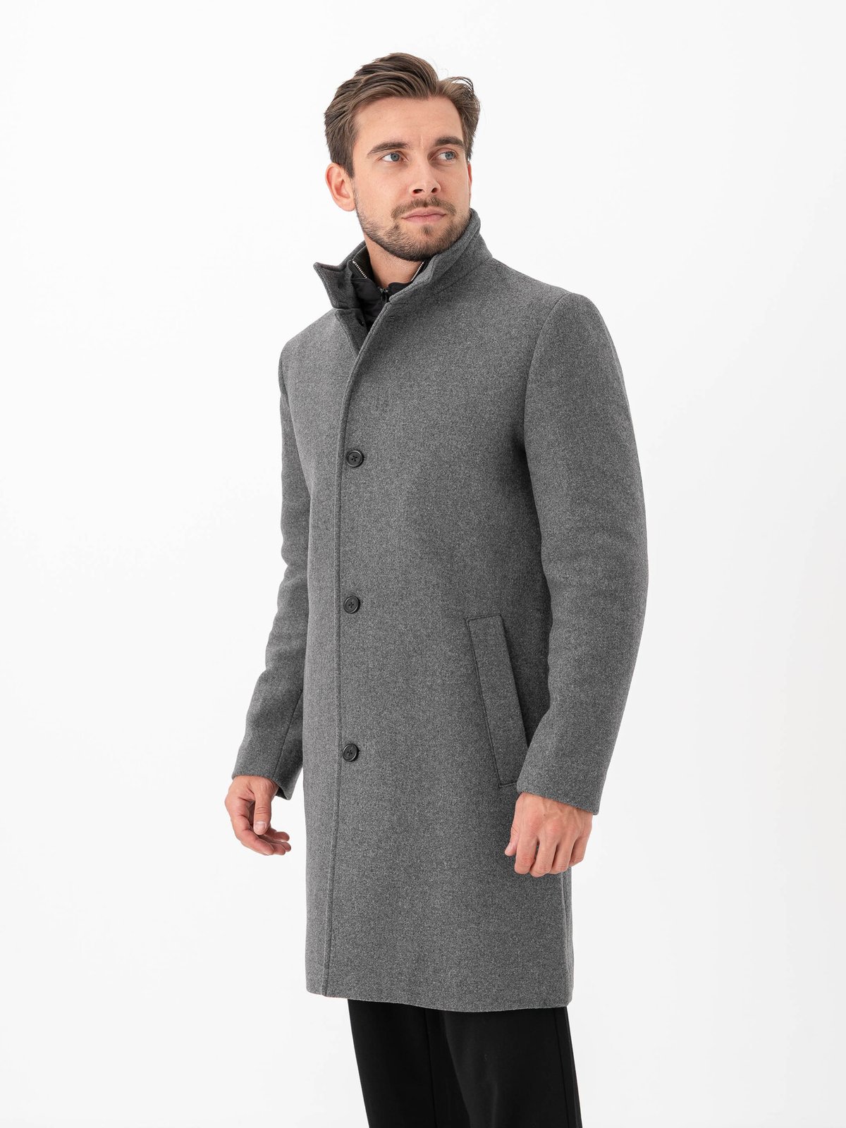 Selected Homme Rainar Lano Coat Grey Melange