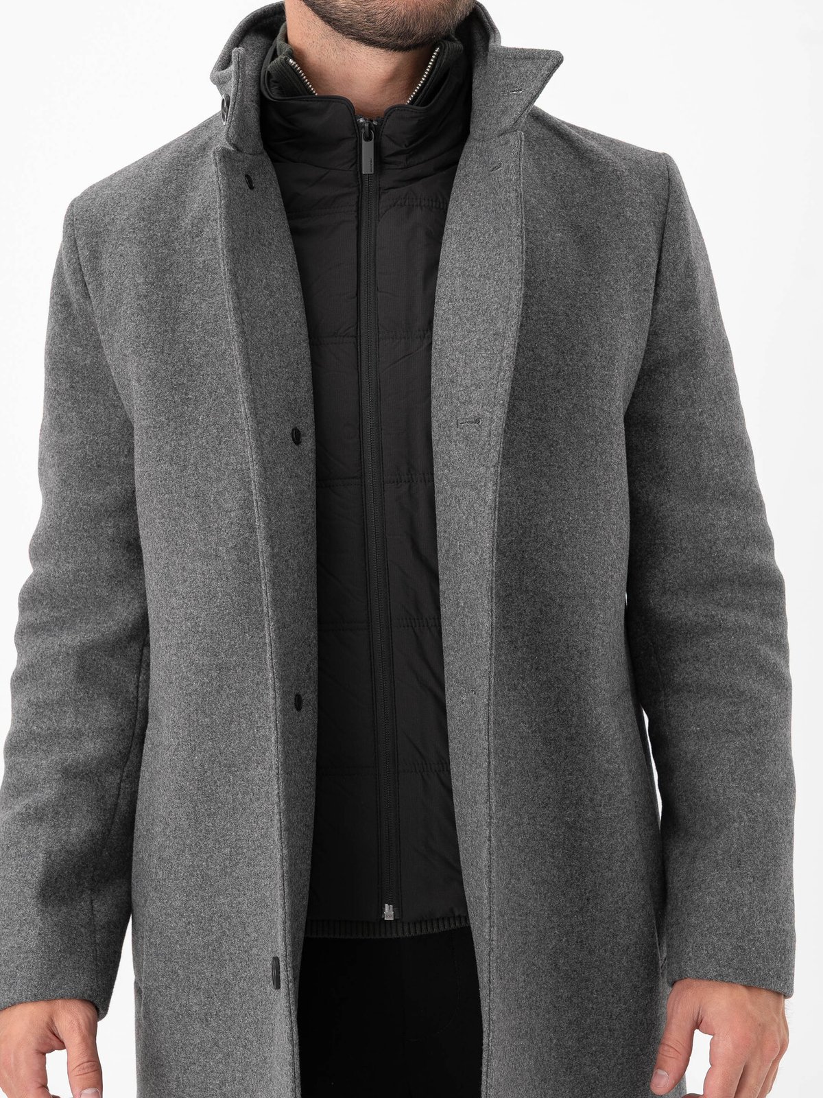 Selected Homme Rainar Lano Coat Grey Melange