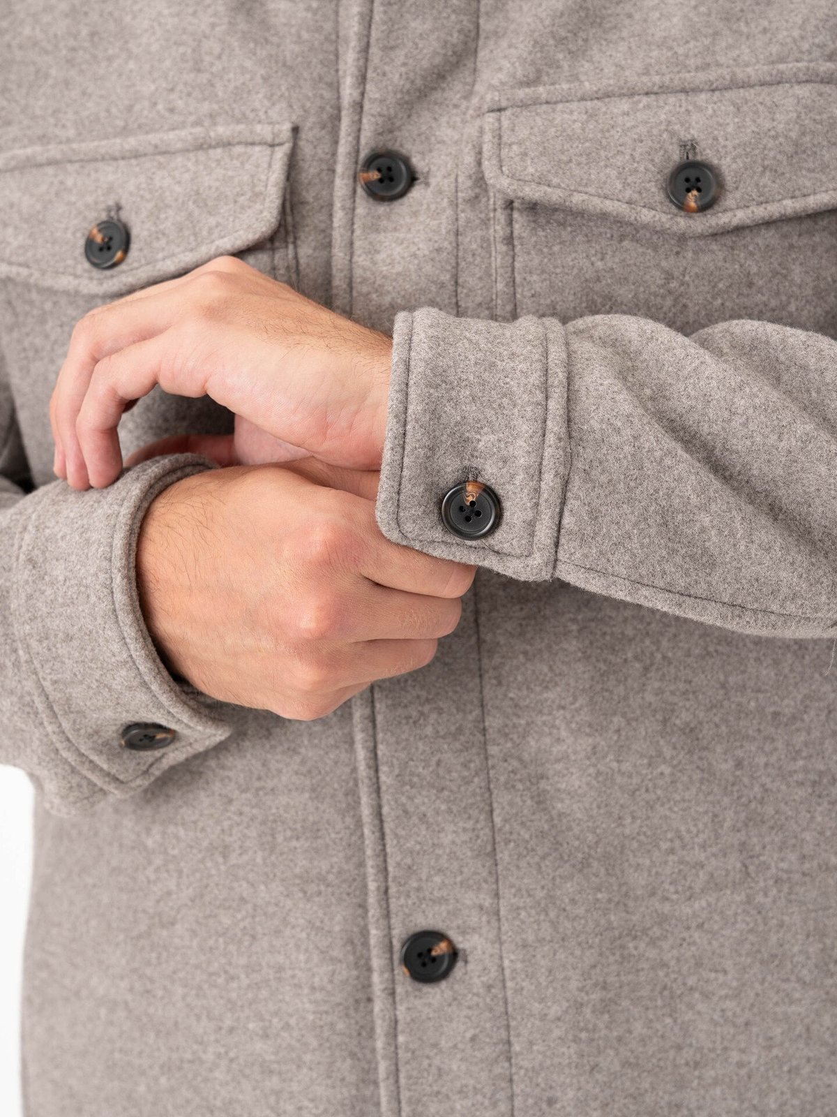 Selected Homme Mitch Lano Shacket Deep Taupe