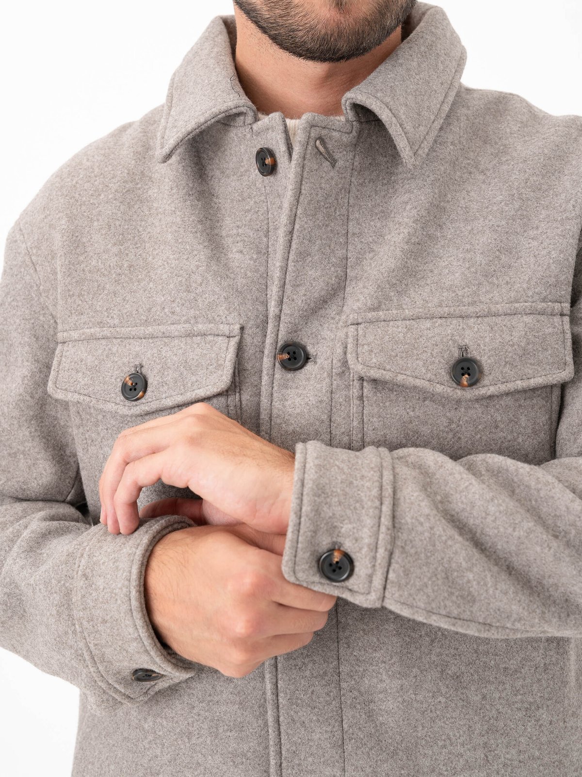 Selected Homme Mitch Lano Shacket Deep Taupe