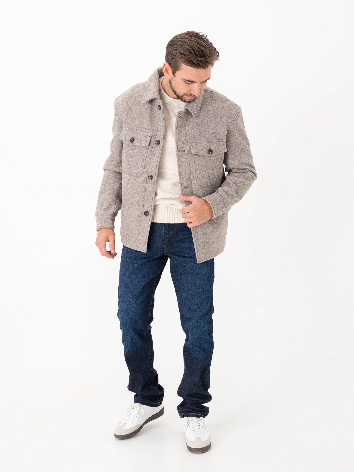 Selected Homme Mitch Lano Shacket Deep Taupe