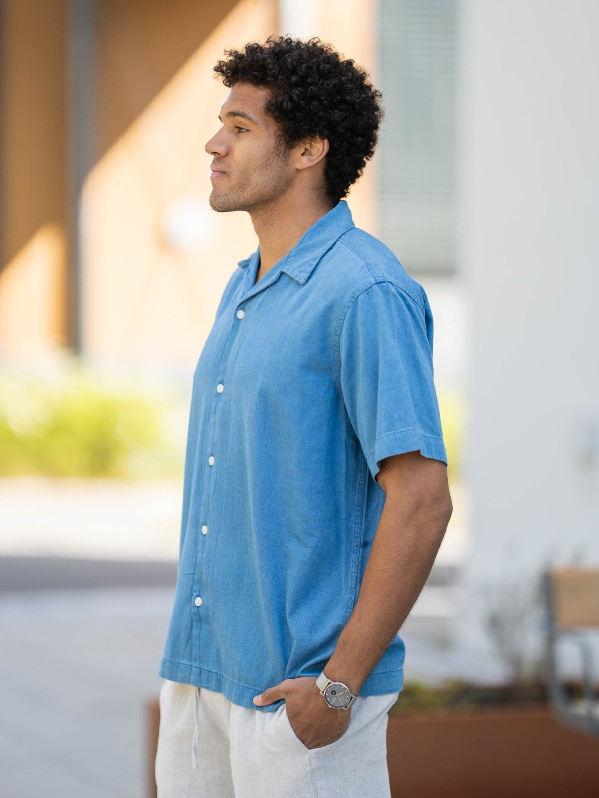 Selected Homme Relax Rick Denim Short Sleeve Shirt Medium Blue Denim