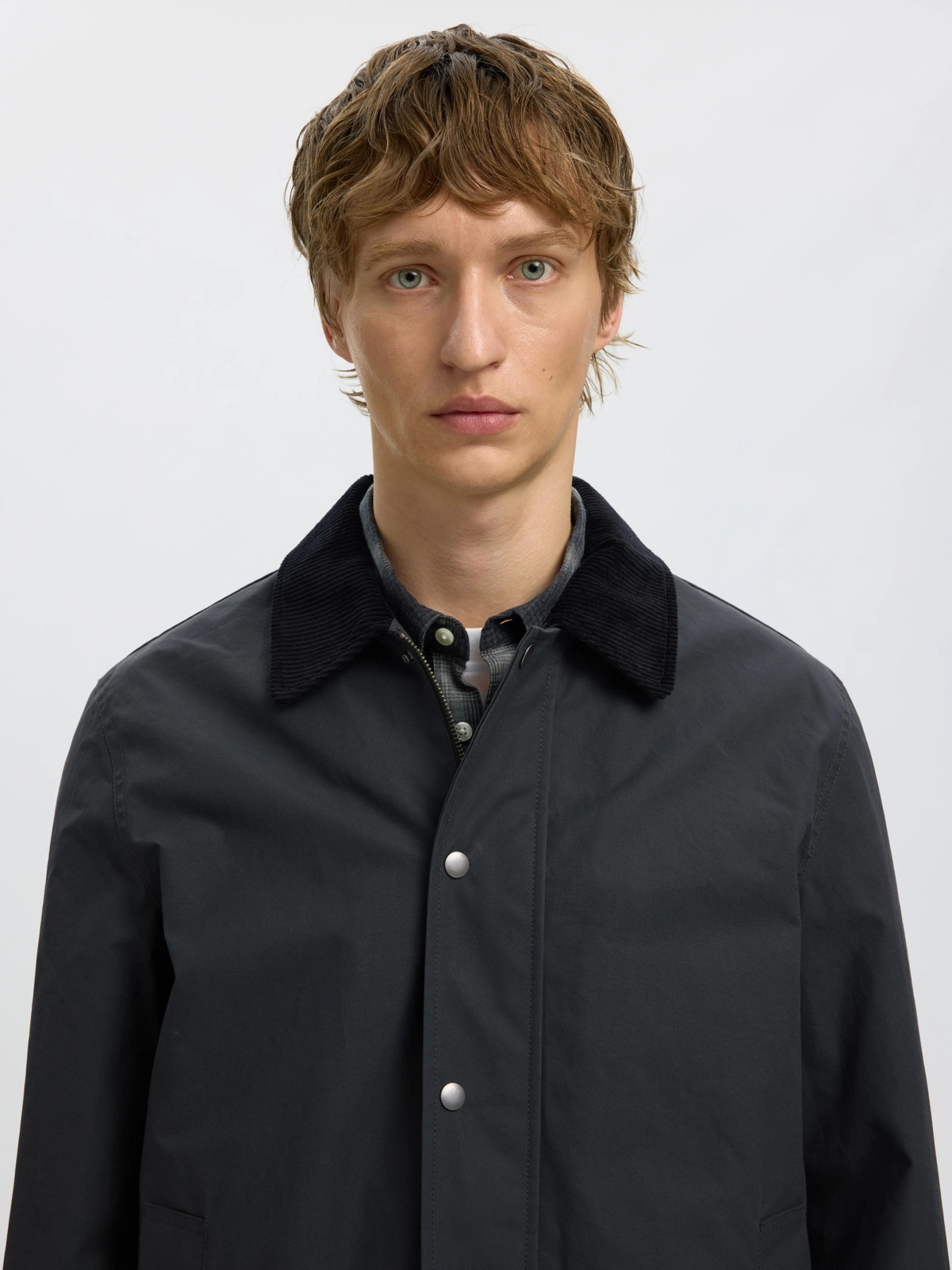 Selected Homme Walter Waxed Cotton 2.0 Jacket Dark Shadow