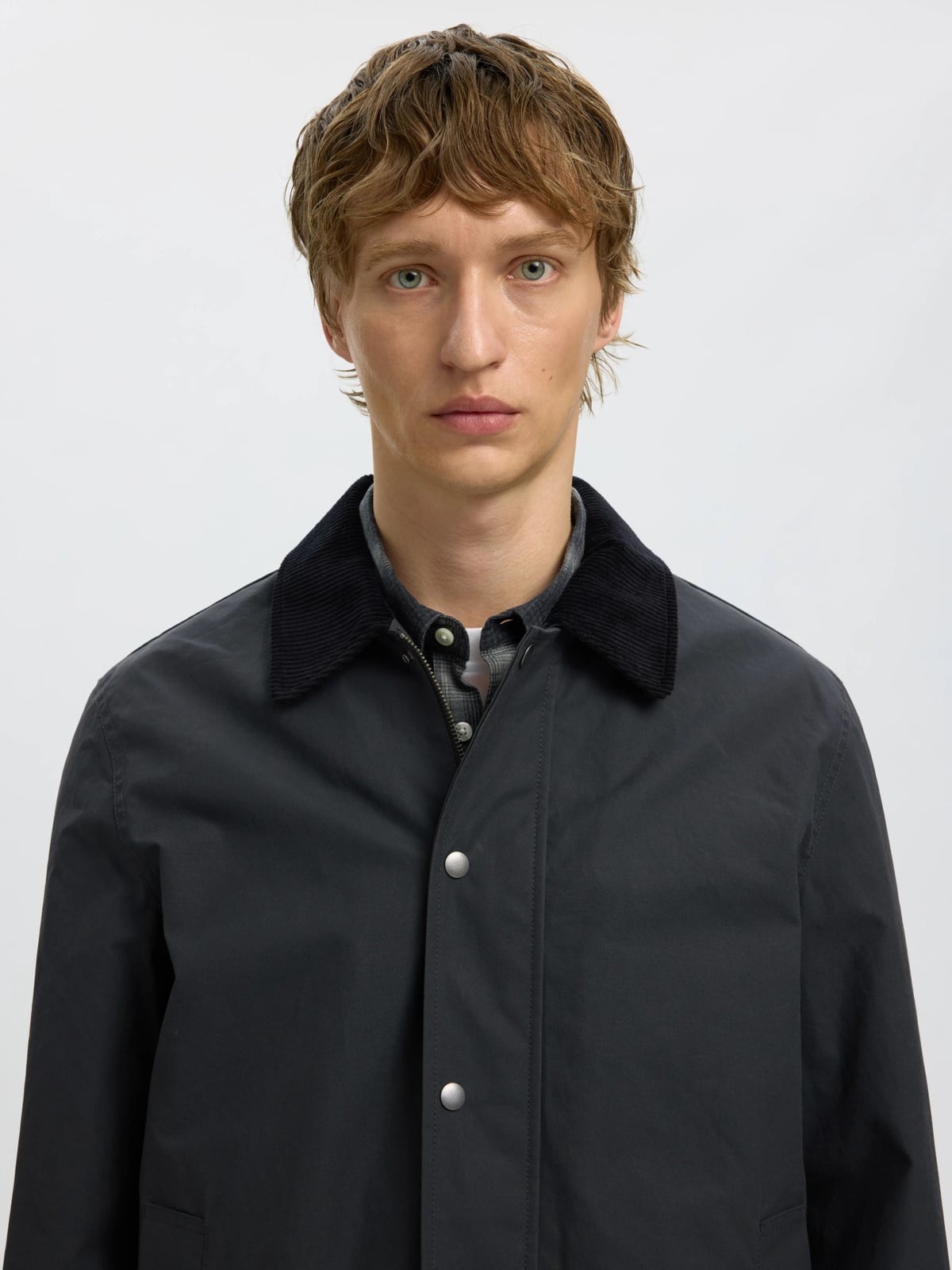 Selected Homme Walter Waxed Cotton 2.0 Jacket Dark Shadow