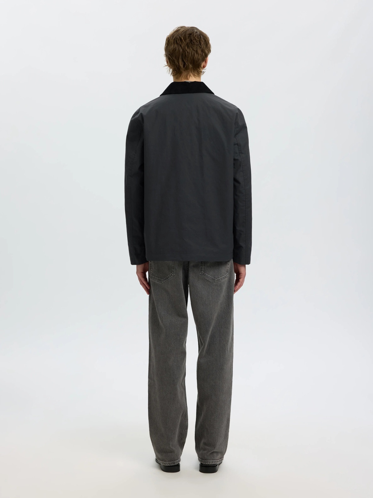 Selected Homme Walter Waxed Cotton 2.0 Jacket Dark Shadow