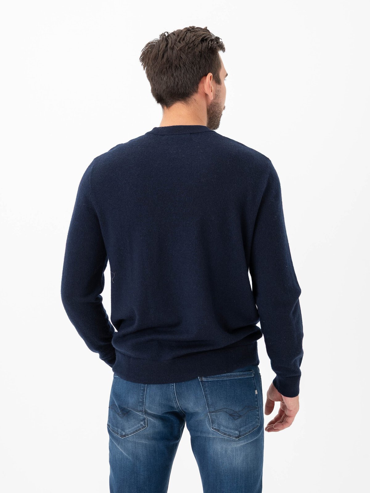 Selected Homme Tray Merino Brushed Relaxed Crew Navy Blazer