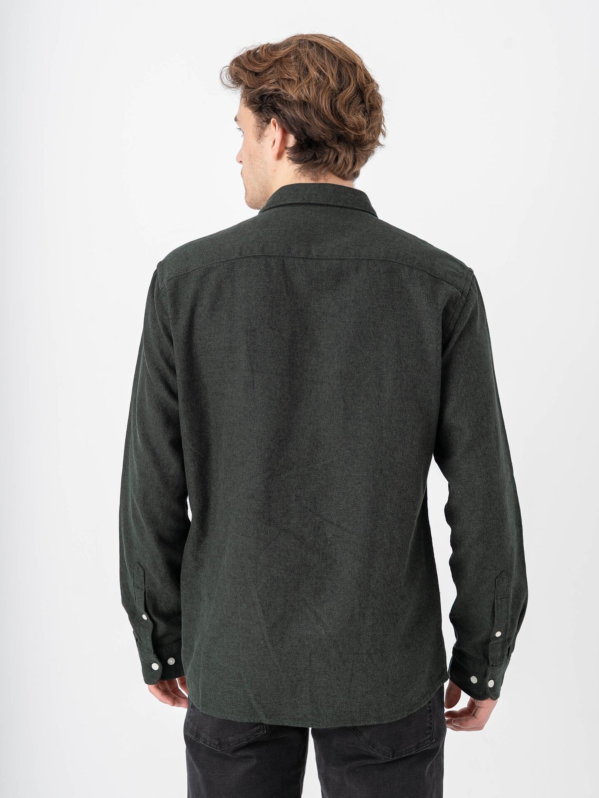 Selected Homme Regular Noah Brushed Twist Shirt Long Sleeve Forest Night Twisted