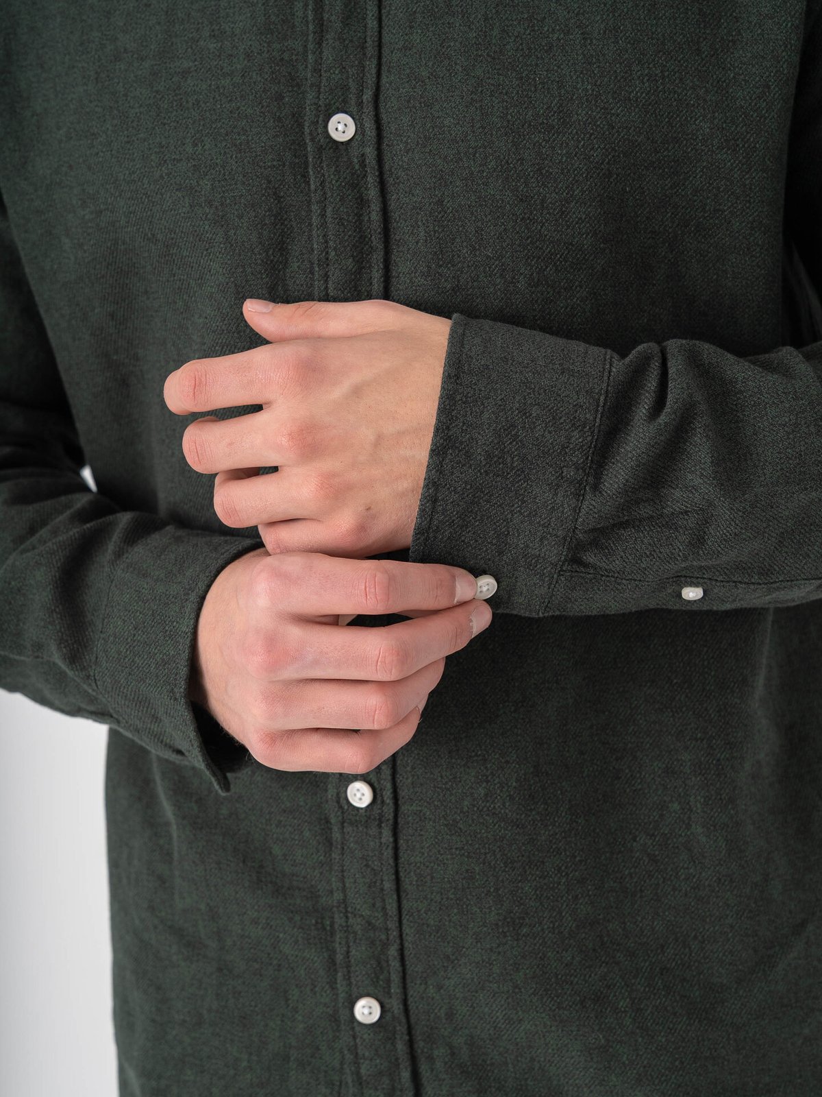 Selected Homme Regular Noah Brushed Twist Shirt Long Sleeve Forest Night Twisted