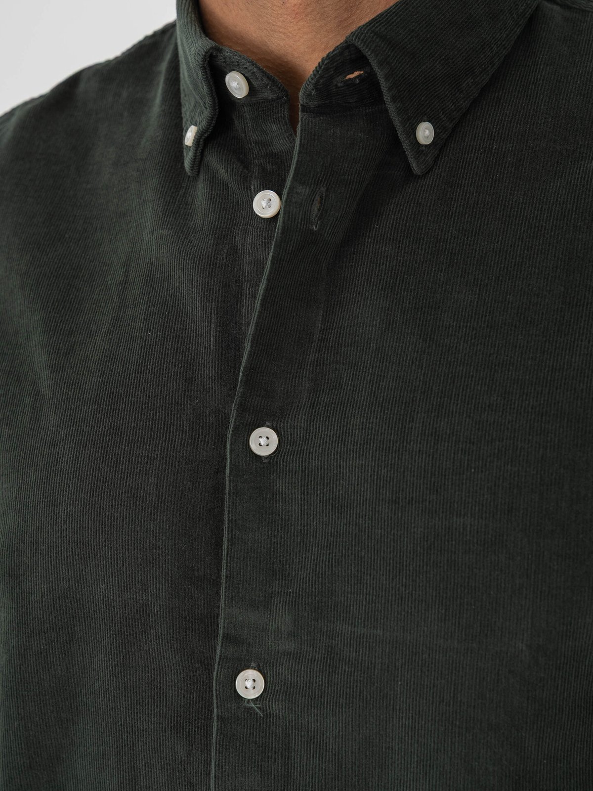 Selected Homme Reg Danni Cord BD Longsleeve Shirt Deep Forest