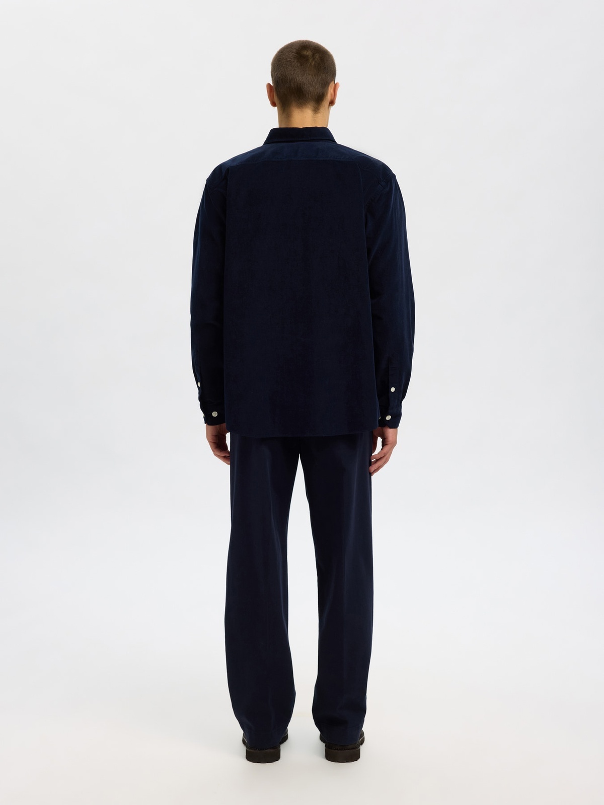 Selected Homme Reg Danni Cord BD Longsleeve Shirt Sky Captain
