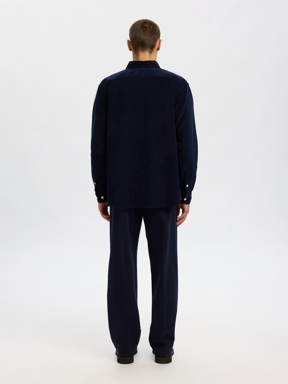 Selected Homme Reg Danni Cord BD Longsleeve Shirt Sky Captain
