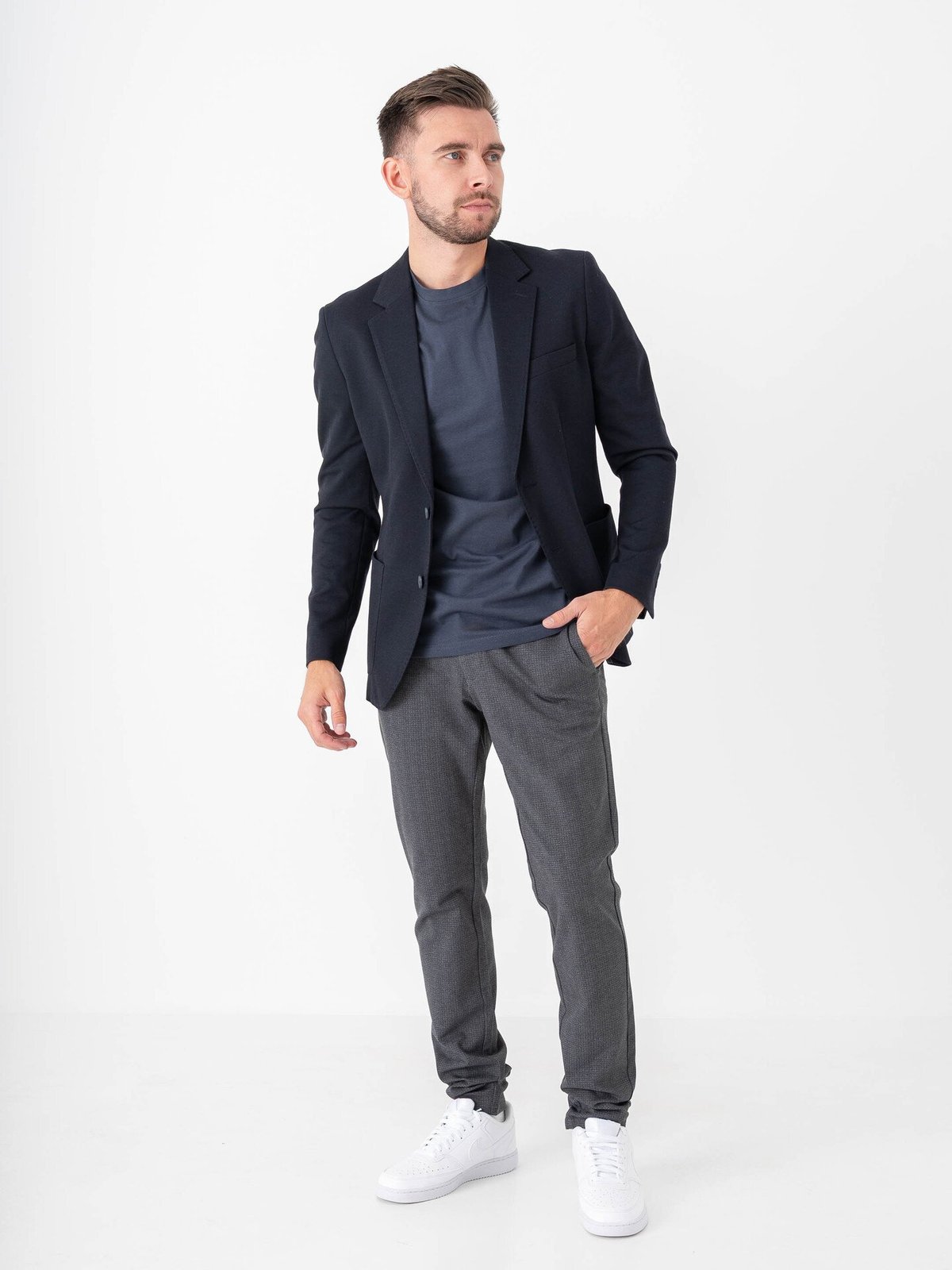 Selected Homme Slim-Lewis Lano Jersey Blazer Dark Navy