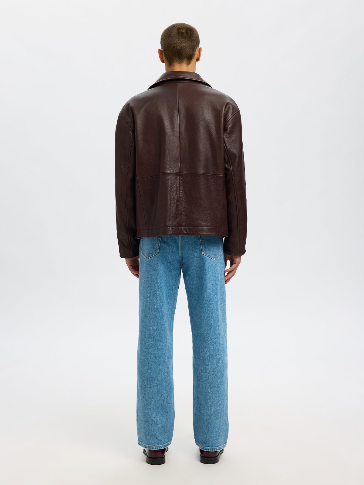 Selected Homme Noah Leather Blouson Demitasse