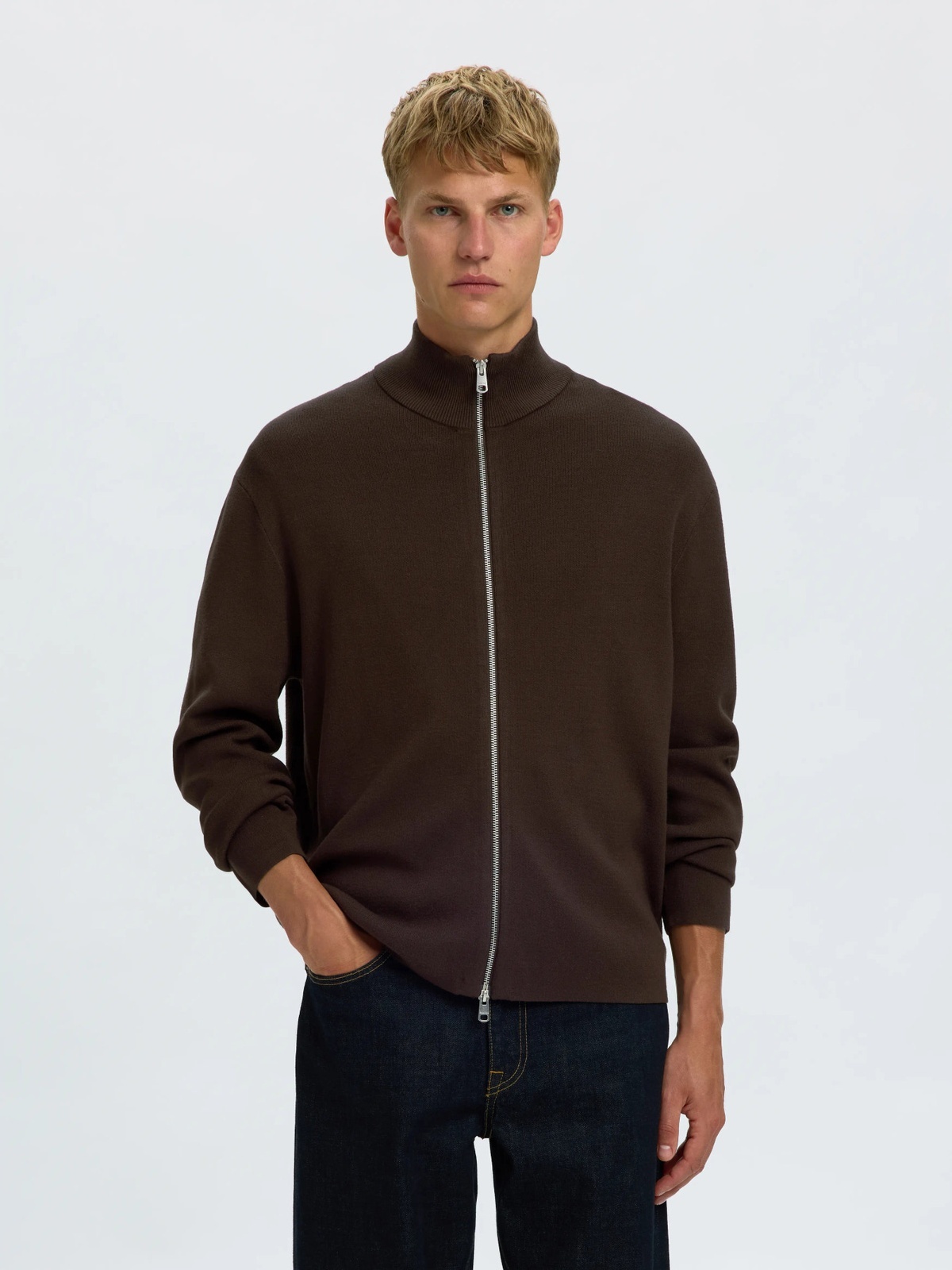Selected Homme Teller Zip Cardigan Delicioso
