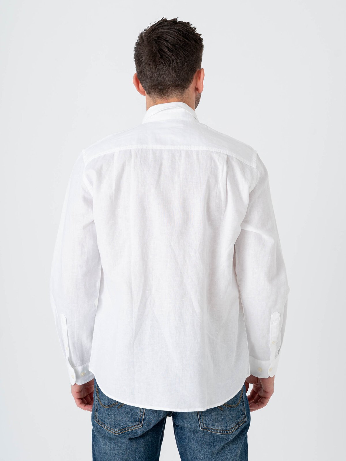 Selected Homme Regular Clay Linen Blend Long Sleeve Shirt Classic Bright White