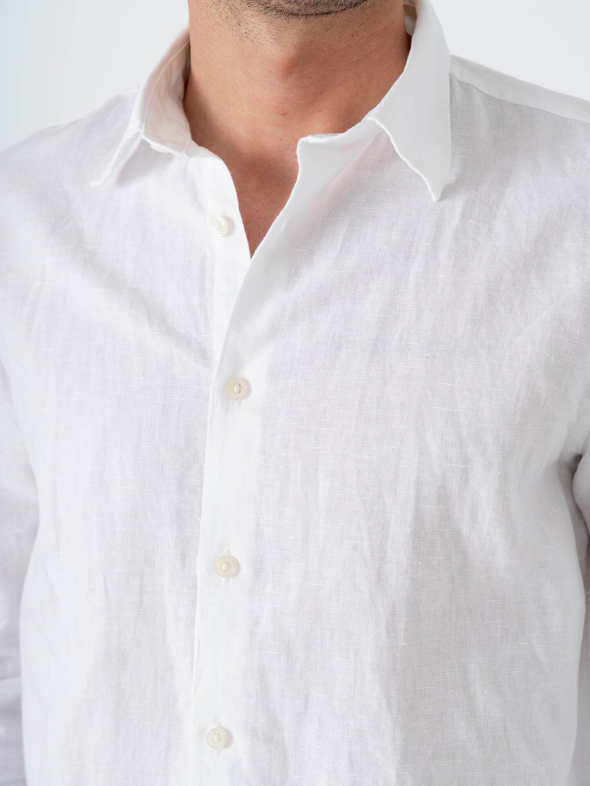 Selected Homme Regular Clay Linen Blend Long Sleeve Shirt Classic Bright White