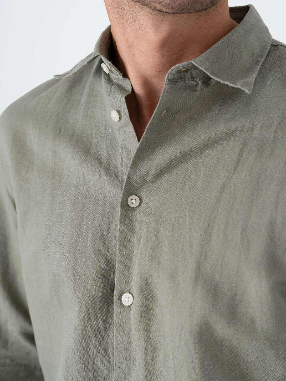 Selected Homme Regular Clay Linen Blend Long Sleeve Shirt Classic Vetiver