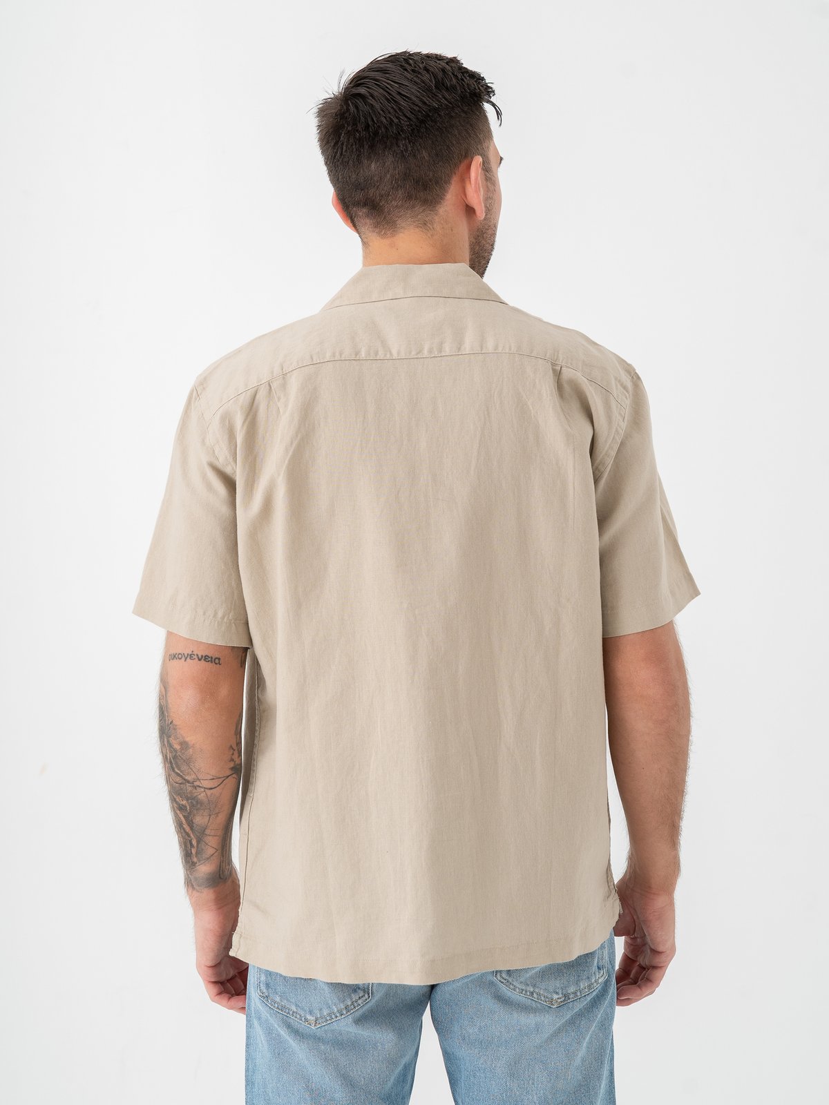 Selected Homme Relax Clay Linen Blend Short Sleeve Short Resort Pure Cashmere