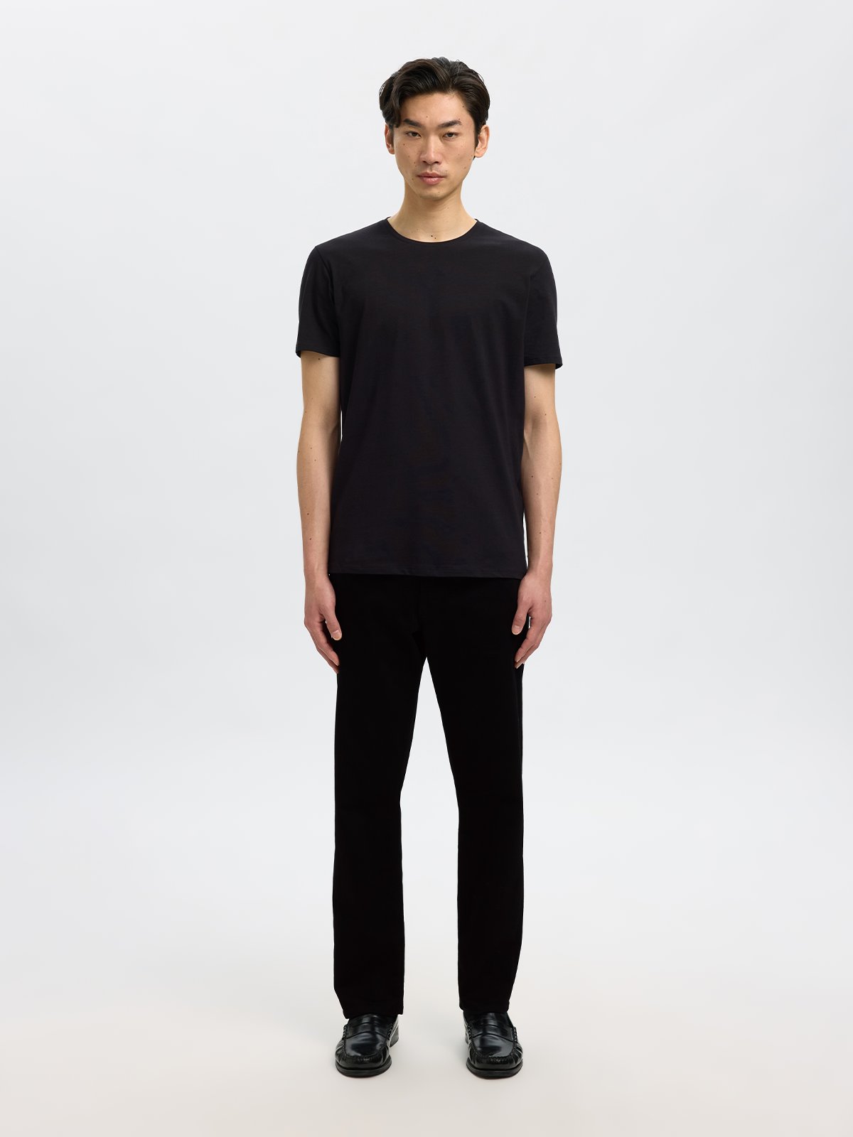 Selected Homme Straight Ben Stay Black Jeans Sort