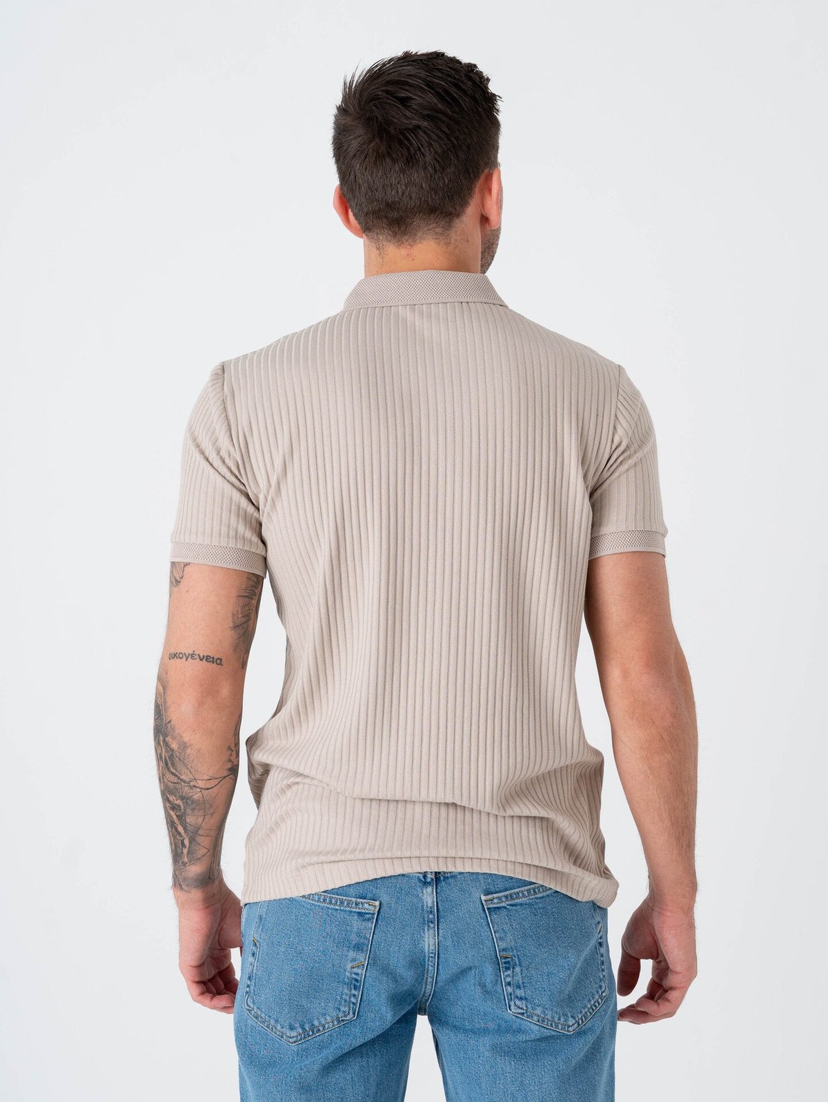 Selected Homme Fave Structure Short Sleeve Polo Oatmeal