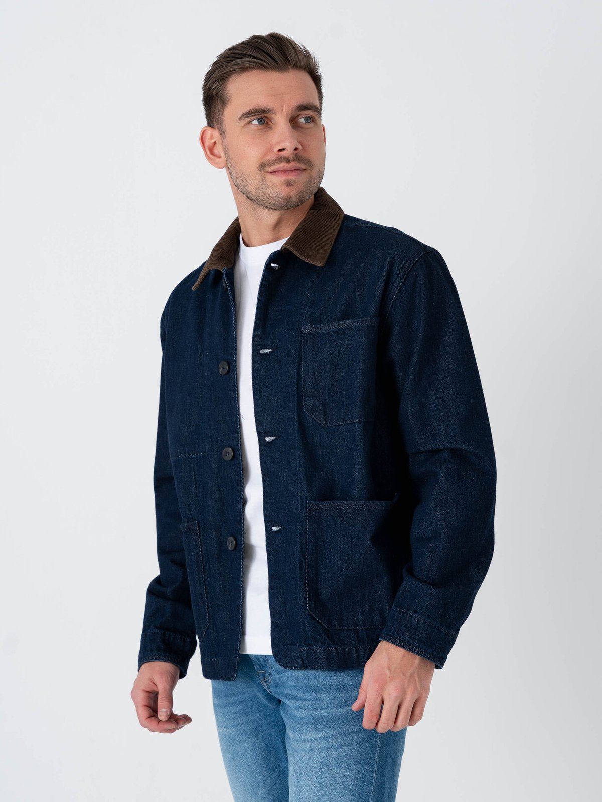 Selected Homme Regular Landon Rinse Denim Jacket Dark Blue Denim