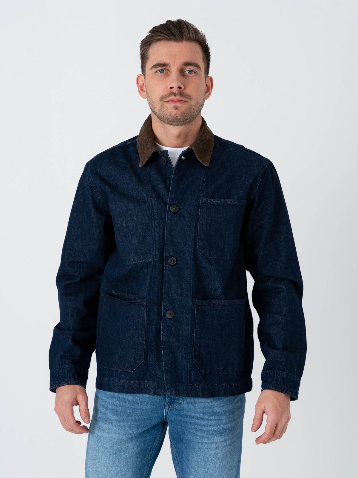 Selected Homme Regular Landon Rinse Denim Jacket Dark Blue Denim