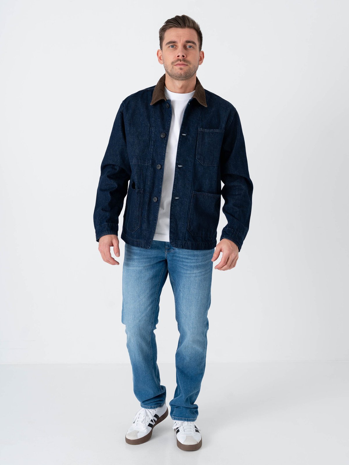 Selected Homme Regular Landon Rinse Denim Jacket Dark Blue Denim