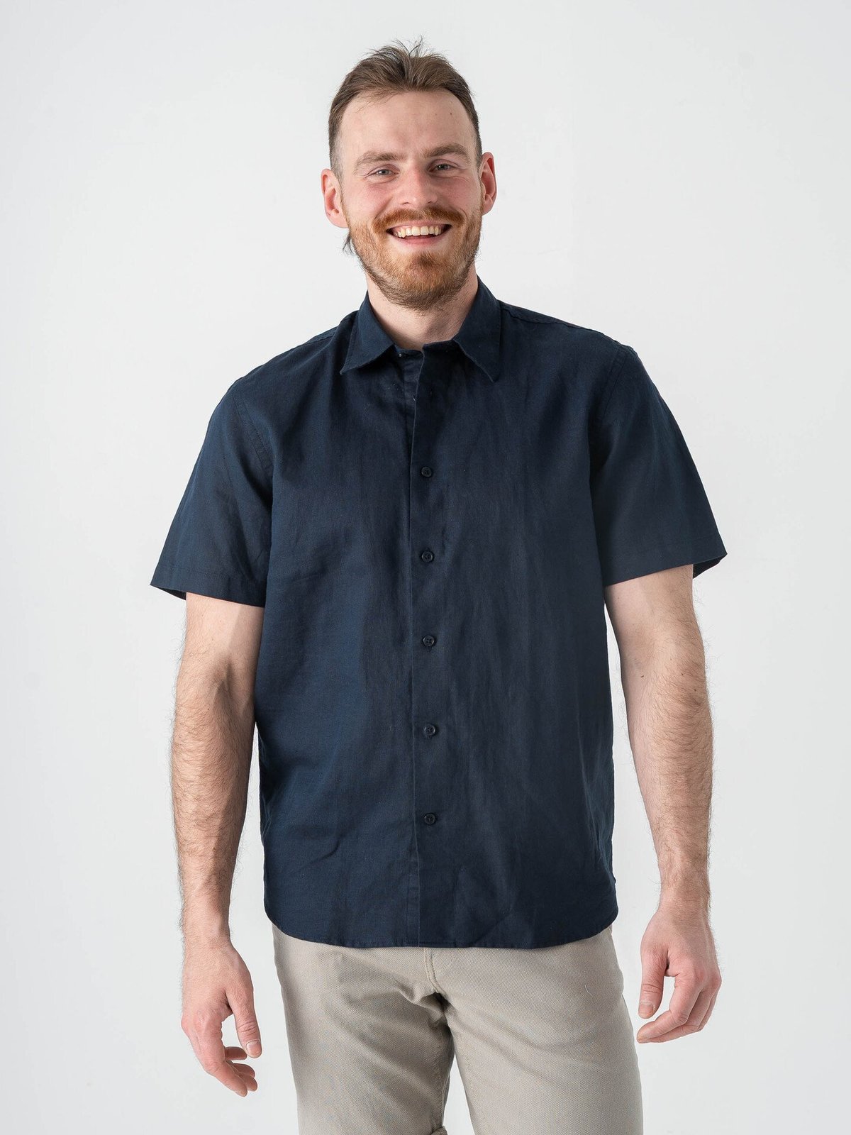 Selected Homme Regular Clay Linen Blend Short Sleeve Shirt Regular Sky Captain