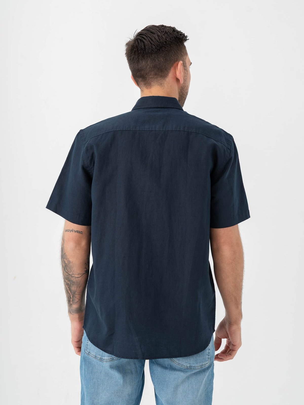 Selected Homme Regular Clay Linen Blend Short Sleeve Shirt Regular Sky Captain