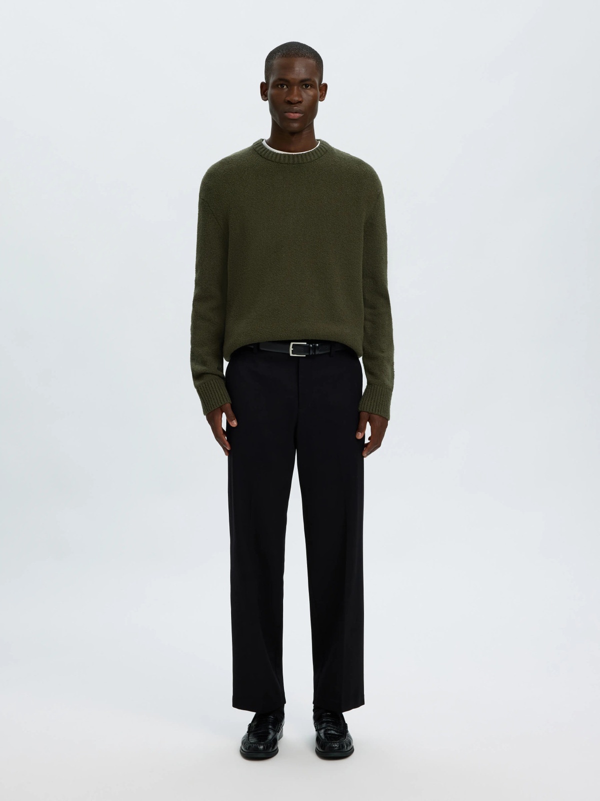 Selected Homme Alex Long Sleeve Knit Crew Neck Forest Night
