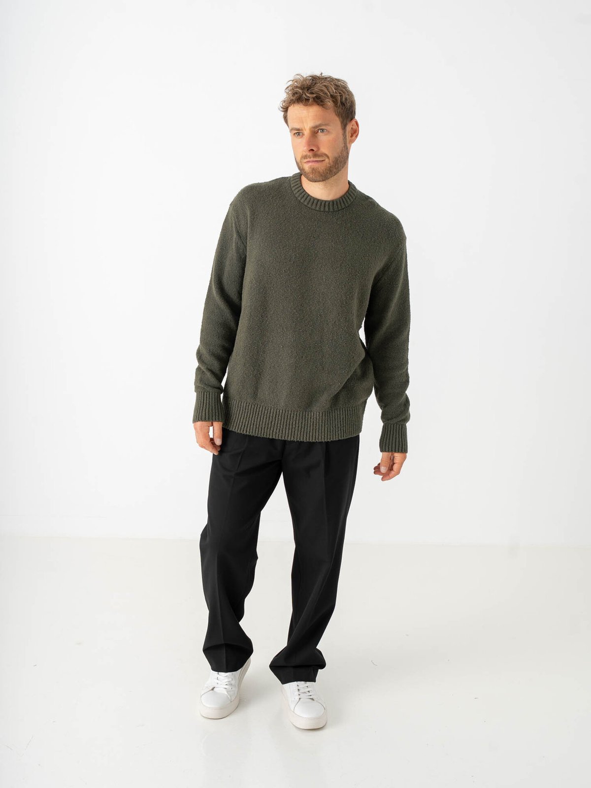 Selected Homme Alex Long Sleeve Knit Crew Neck Forest Night