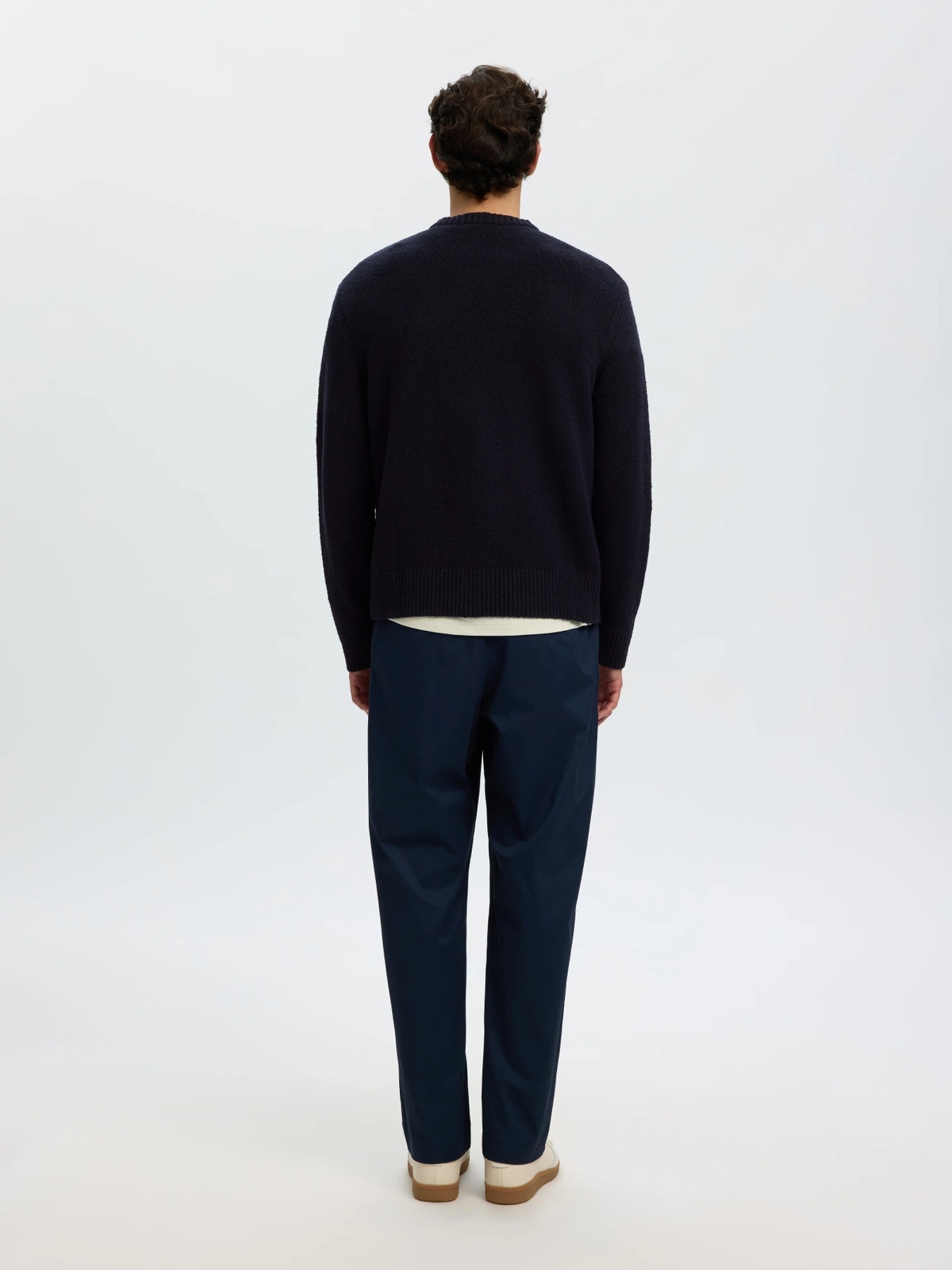 Selected Homme Alex Long Sleeve Knit Crew Neck Navy Blazer