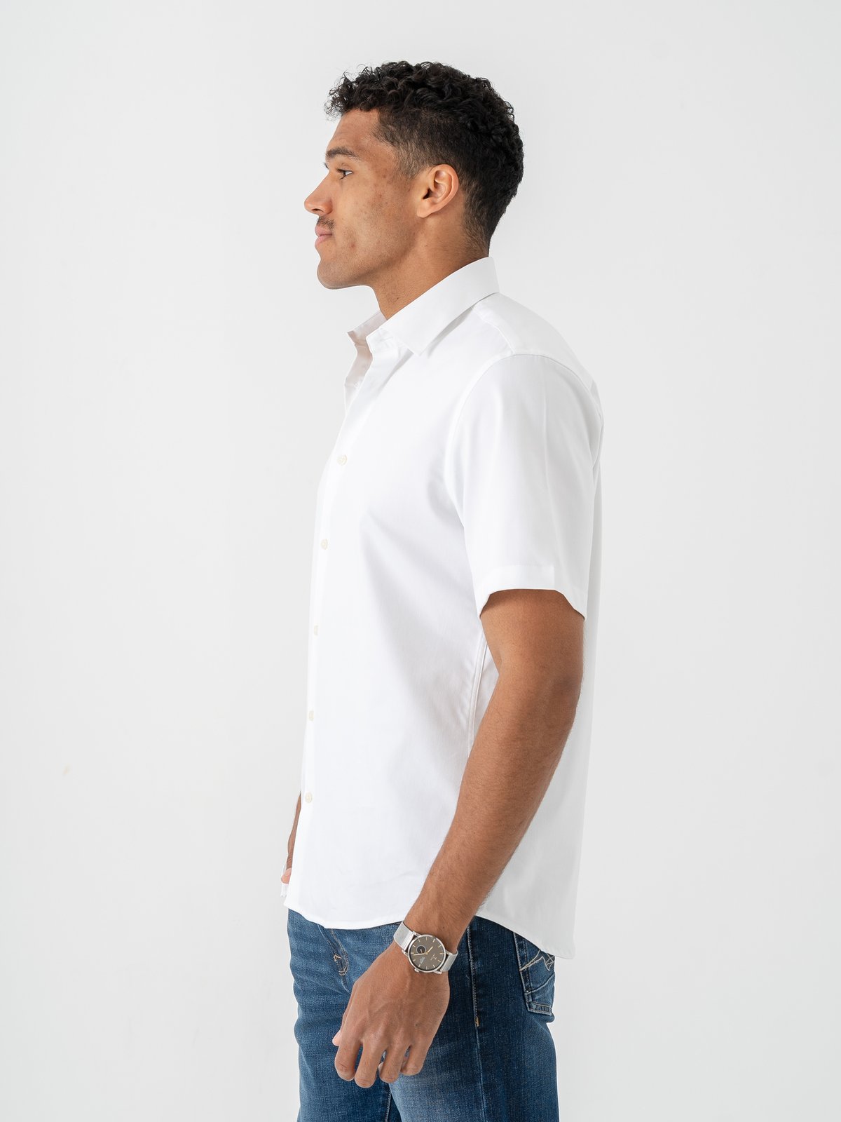 Selected Homme Regular Performance Short Sleeve Shirt White