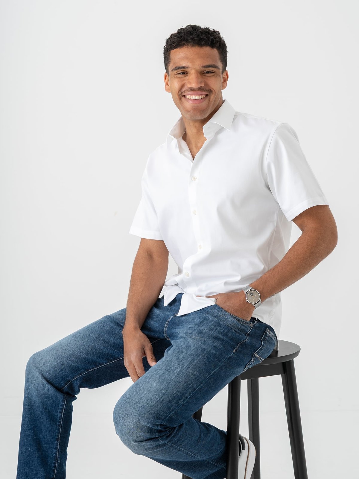 Selected Homme Regular Performance Short Sleeve Shirt White