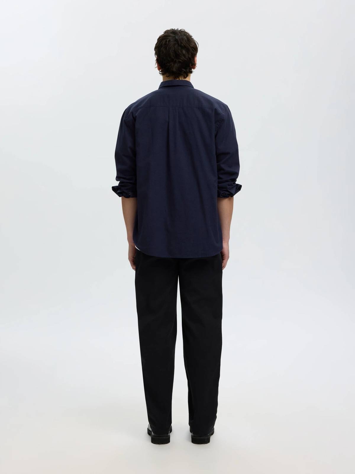 Selected Homme Regular Cole Jay Melange Long Sleeve Shirt Sky Captain