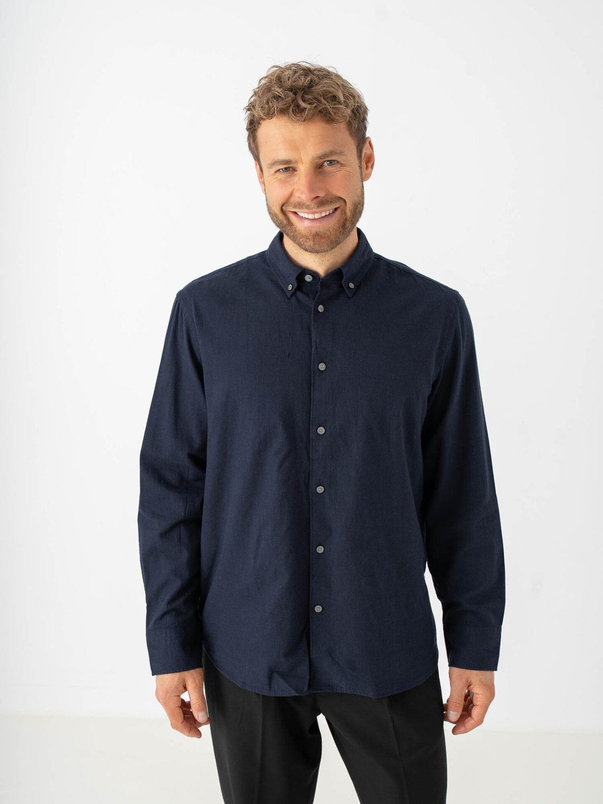 Selected Homme Regular Cole Jay Melange Long Sleeve Shirt Sky Captain