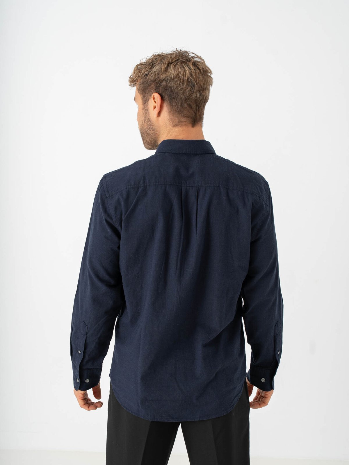 Selected Homme Regular Cole Jay Melange Long Sleeve Shirt Sky Captain